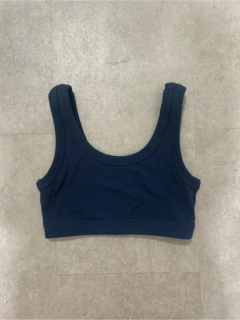 ALO Yoga Wellness Bra Navy Blue Ribbed Size M